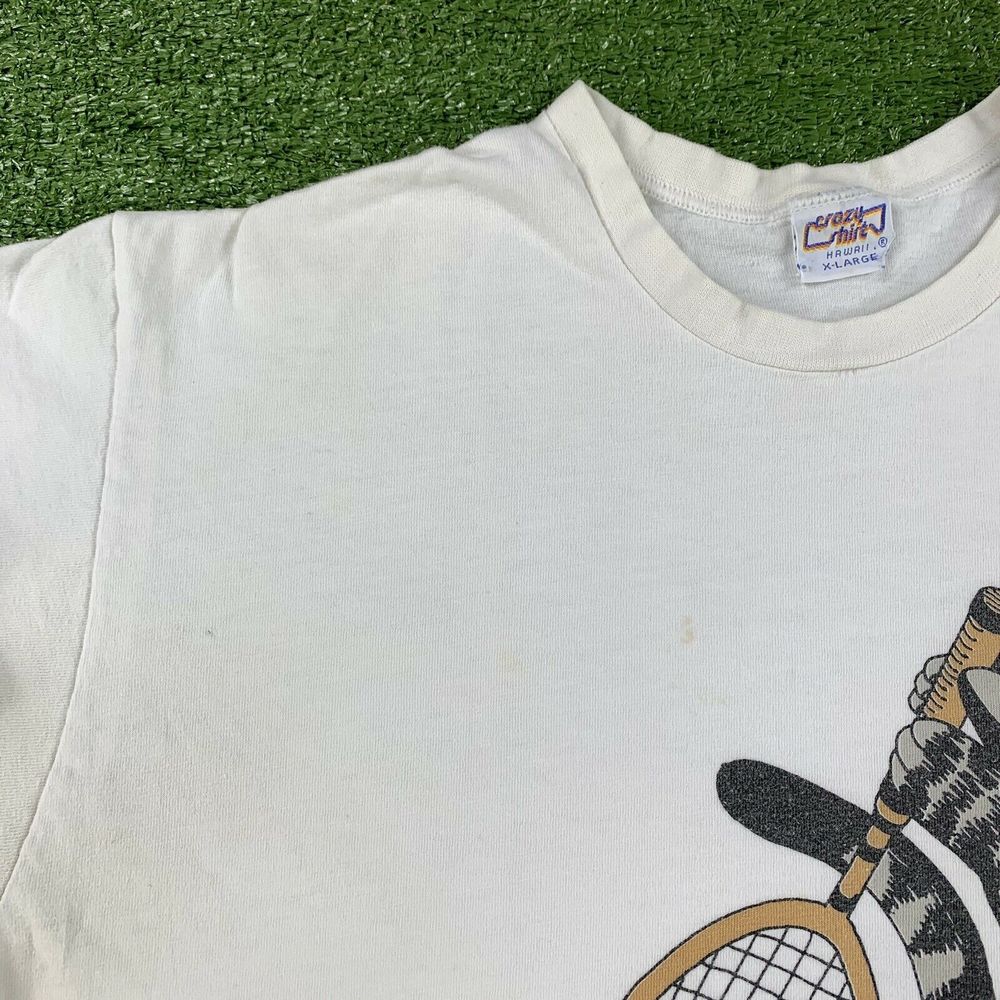 90s Crazy Shirts Hawaii B Kliban Tennis Cat TShirt - Picture 11 of 12